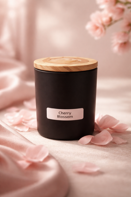 Japanese Cherry Blossom-  Matte Black 8 oz